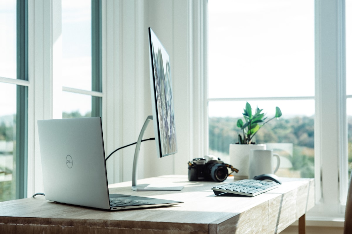 Online course creator at desk